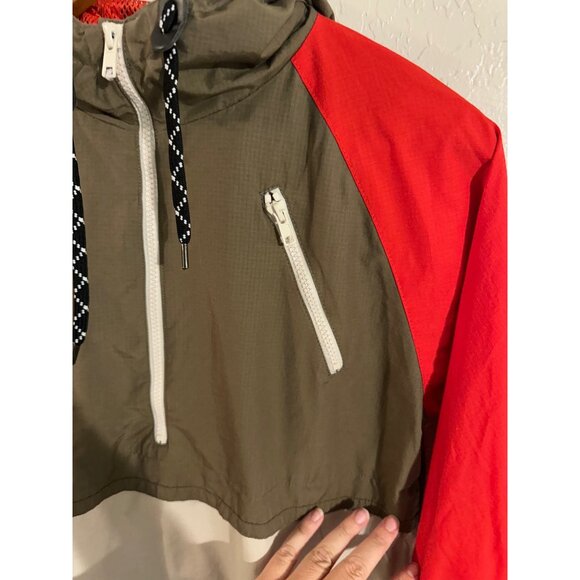 RVCA Hallihan II Green & Red Hooded Rain Jacket - Picture 5 of 13